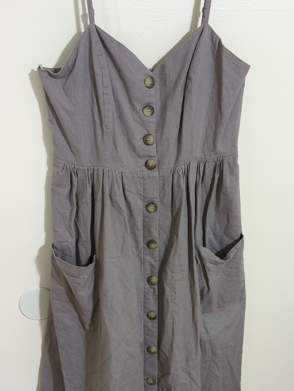 Linen blend Sleeveless Dress - Picture 2 of 7